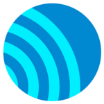 Blue circle with rippole pattern